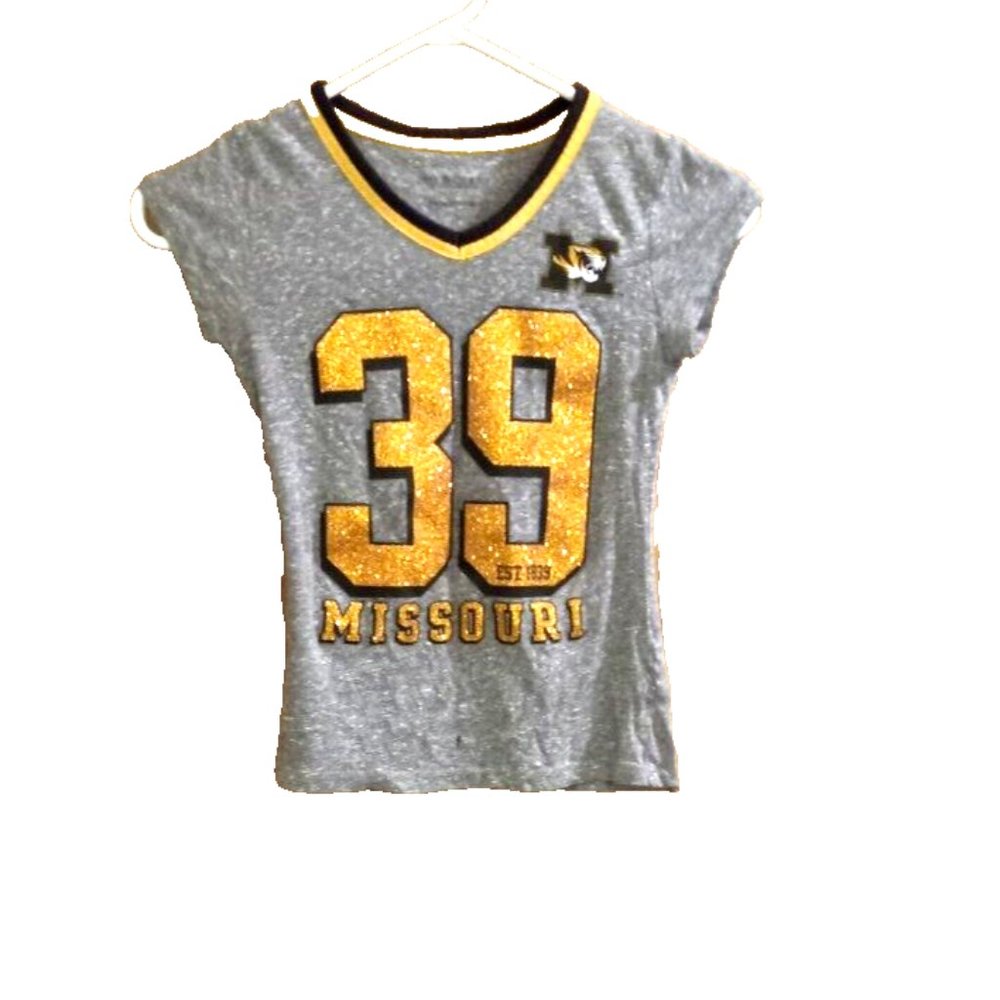 5th & OCEAN 39 Missouri Girls Shirt size 7 missouri tigers 39 Glittery numbers